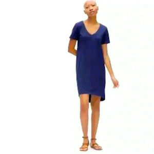 GAP Navy Blue V‑Neck Short Sleeve Shift Dress